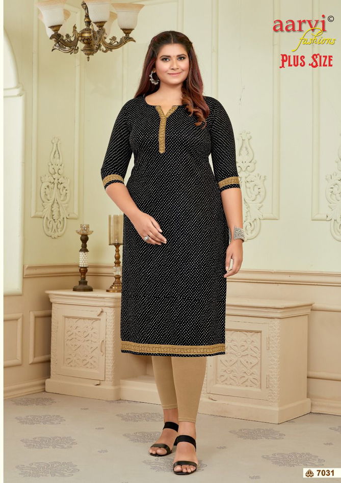 Aarvi Plus Size Vol 2 Regular Wear Wholesale Printed Kurtis
